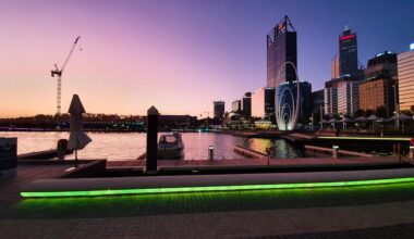 city skyline during night time